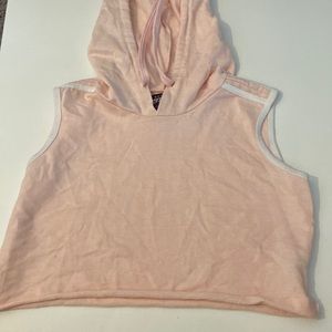 Pink sleeveless hoodie crop top Size Small